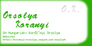 orsolya koranyi business card